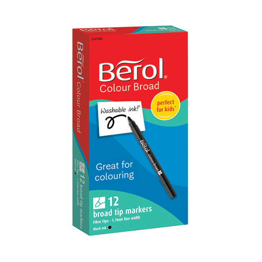 Berol Colour Broad Markers Black (Pack of 12) 2141502