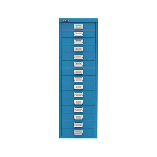 Bisley 15 Multidrawer Cabinet 279x380x860mm Azure Blue BY78741