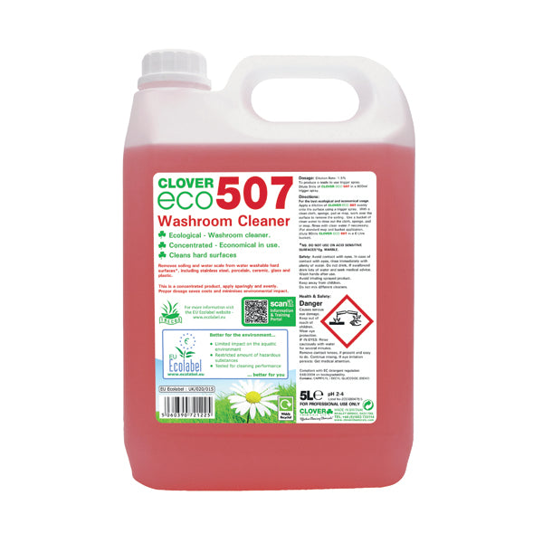 Clover ECO 507 Washroom Cleaner 5 Litre (Pack of 2) 507