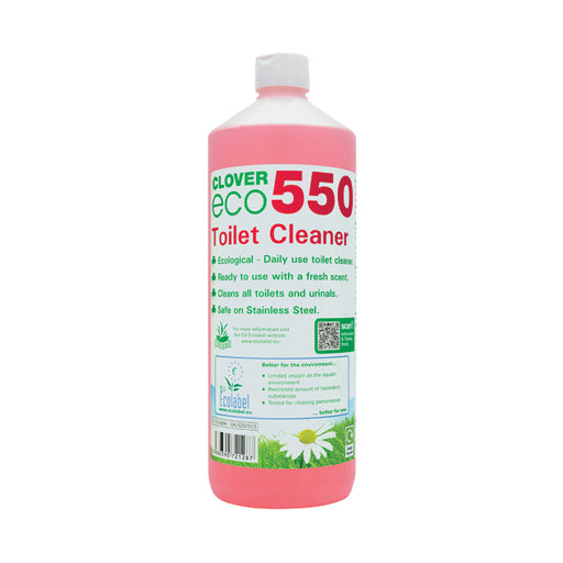 Clover ECO 550 Toilet Cleaner 1 Litre (Pack of 12) 550