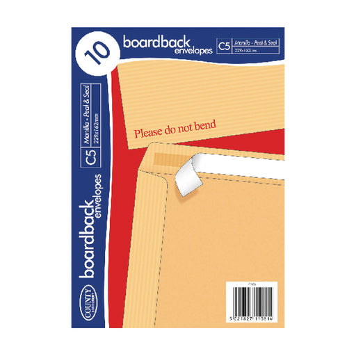 County Stationery C5 10 Manilla Board Back Envelopes (Pack of 10) C524