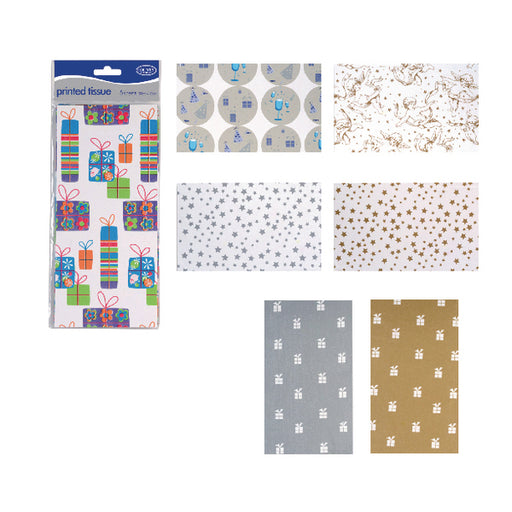 County Stationery  Printed Tissue Assorted Designs x7 (Pack of 24) C195