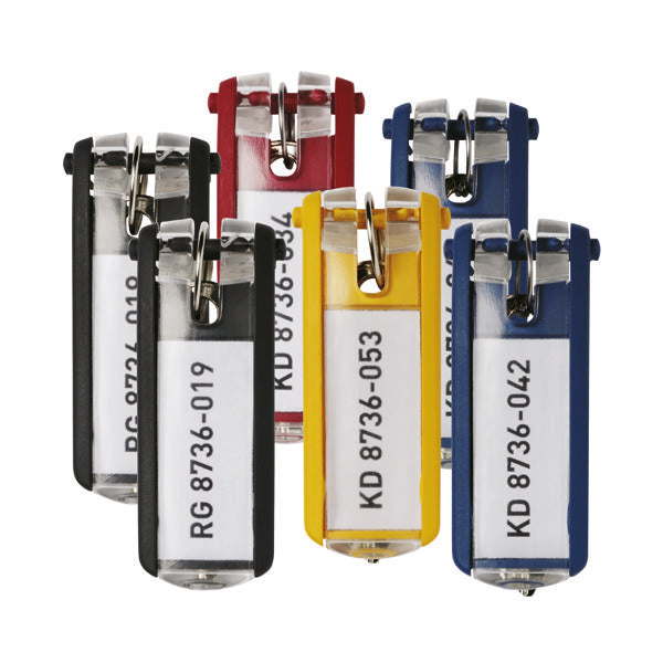 Durable Key Clip Assorted (Pack of 6) 195700