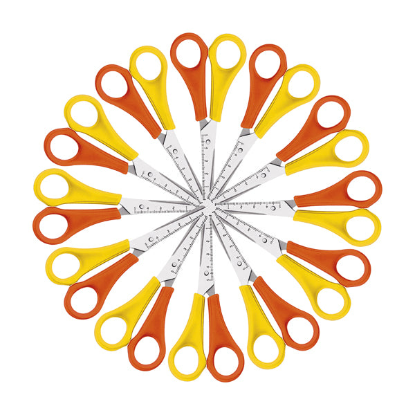 Westcott Left Handed Scissors 130mm Yellow/Orange (Pack of 12) E-21593 00