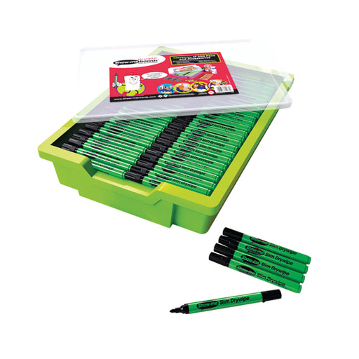 Show Me Dry Wipe Gratnells Tray (Pack of 200) Black GTC200