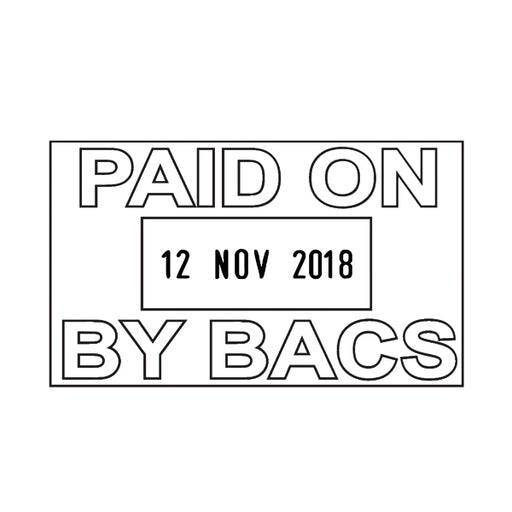 COLOP Printer 38 Self Inking Date and Message Stamp PAID ON BY BACS C133751BAC