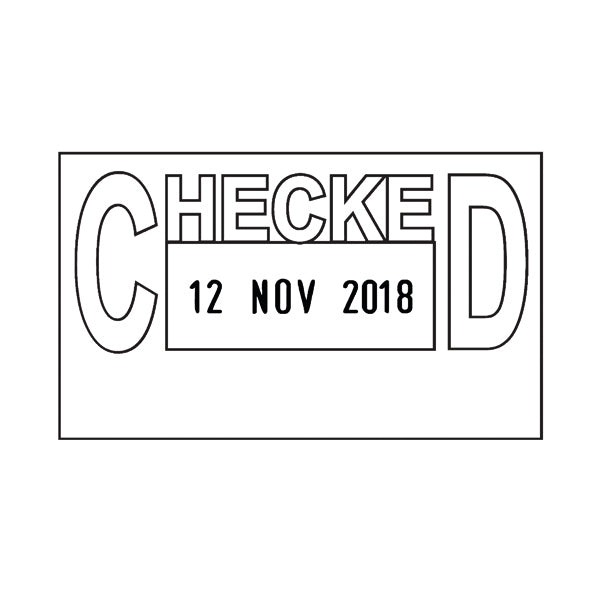 COLOP Printer 38 Self Inking Date and Messages Stamp CHECKED C133751CHE