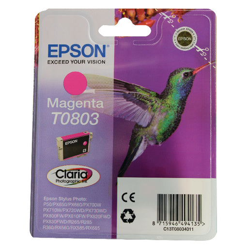 Epson T0803 Magenta Inkjet Cartridge C13T08034011 / T0803