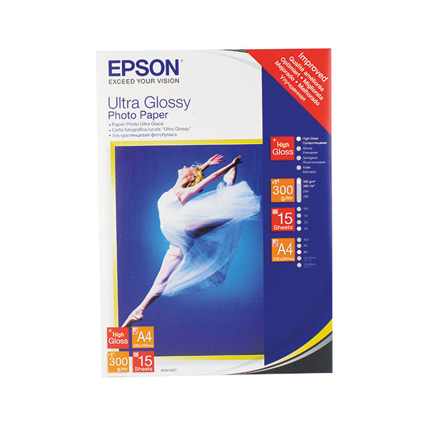 Epson Ultra Glossy Photo A4 Paper (Pack of 15) C13S041927