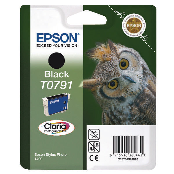 Epson T0791 Black Inkjet Cartridge C13T07914010 / T0791