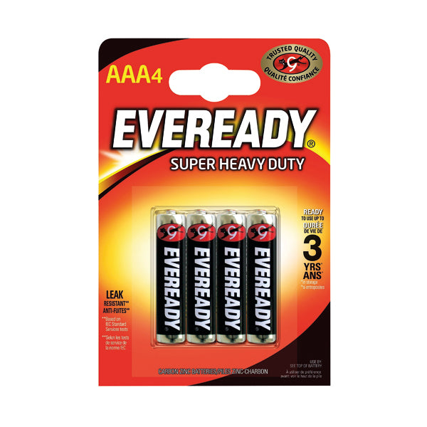 Eveready Super Heavy Duty AAA Batteries (Pack of 4) RO3B4UP