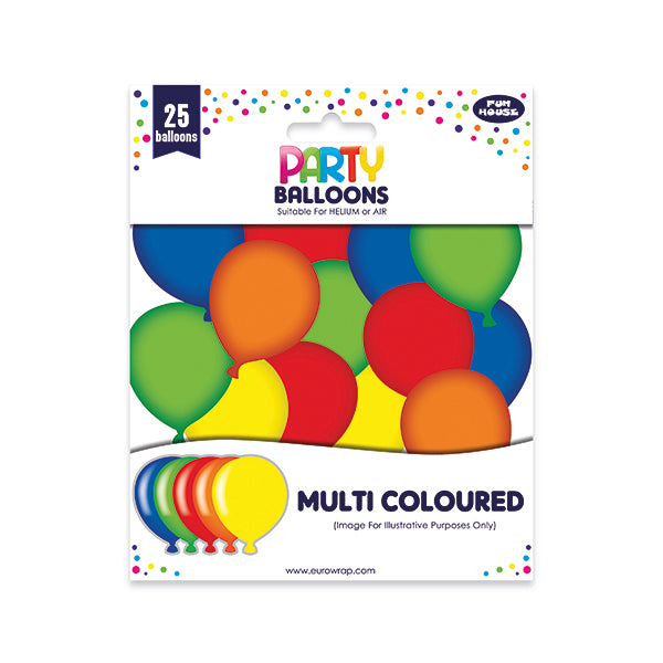 Party Balloons Multicoloured (Pack of 6) 12924-M-1