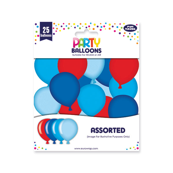 Party Balloons Blue/Red (Pack of 6) 12924-B-1