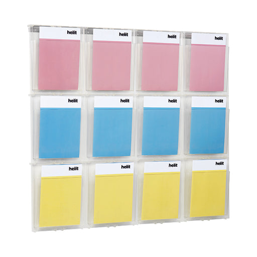 Helit Placativ Wall Display 12 x A4 Pockets Clear H6811102
