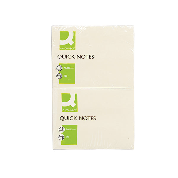 Q-Connect Quick Notes 76 x 102mm Yellow (Pack of 12) KF01410