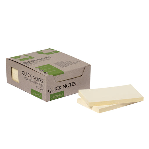 Q-Connect Recycled Notes 127x76mm Yellow (Pack of 12) KF17322