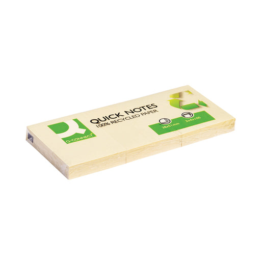Q-Connect Recycled Quick Notes 38 x 51mm Yellow (Pack of 12) KF22367