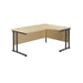 Jemini Radial Right Hand Double Upright Cantilever Desk 1800x1200x730mm Maple/Black KF803829