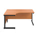 Jemini Radial Left Hand Single Upright Cantilever Desk 1600x1200x730mm Beech/Black KF819615