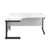 Jemini Radial Left Hand Single Upright Cantilever Desk 1600x1200x730mm White/Black KF819677