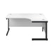 Jemini Radial Right Hand Single Upright Cantilever Desk 1600x1200x730mm White/Black KF819745