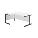 Jemini Radial Left Hand Single Upright Cantilever Desk 1800x1200x730mm White/Black KF819813