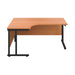 Jemini Radial Left Hand Double Upright Cantilever Desk 1600x1200x730mm Beech/Black KF820376