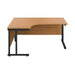 Jemini Radial Left Hand Double Upright Cantilever Desk 1600x1200x730mm Nova Oak/Black KF820413