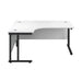 Jemini Radial Left Hand Double Upright Cantilever Desk 1600x1200x730mm White/Black KF820420