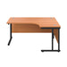 Jemini Radial Right Hand Double Upright Cantilever Desk 1600x1200x730mm Beech/Black KF820437