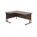 Jemini Radial Left Hand Double Upright Cantilever Desk 1800x1200x730mm Dark Walnut/Black KF820505