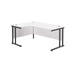 Jemini Radial Left Hand Double Upright Cantilever Desk 1800x1200x730mm White/Black KF820543