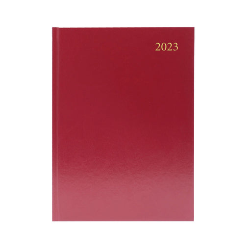 Desk Diary 2 Days Per Page A5 Burgundy 2023 KFA52BG23