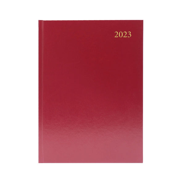 Desk Diary 2 Days Per Page A5 Burgundy 2023 KFA52BG23