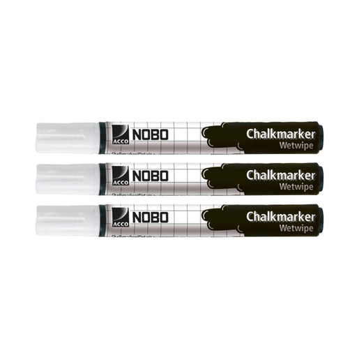 Nobo Chalk Marker White (Pack of 3) 34438398