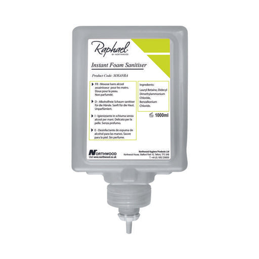 Raphael Alcohol Free Hand Sanitiser 1L (Pack of 6) SOSANRA