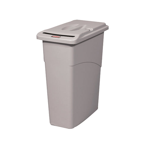 Rubbermaid Slim Jim Grey Confidential Waste Container FG9W1500LGRAY