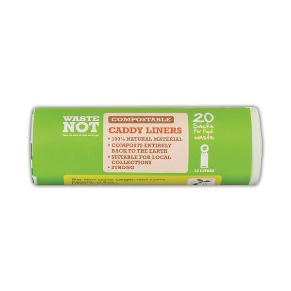 Waste Not Compostable Caddy Liner Bag 20 per Roll (Pack of 6)