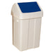 Plastic Swing Top Bin 50 Litre White With Blue Lid 330350