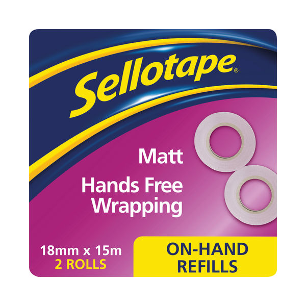 Sellotape On-Hand Refill Invisible Tape 18mm x 15m (Pack of 2)