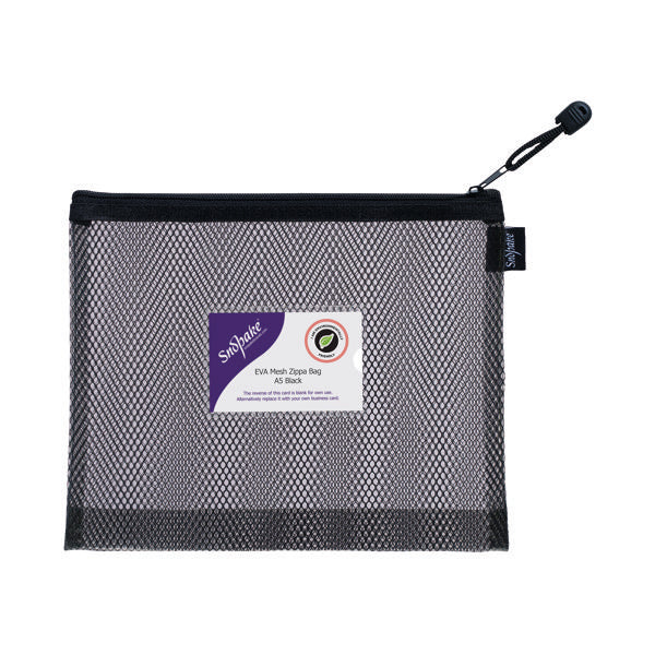 Snopake Eva Mesh Zippa-Bag High Capacity A5 Black (Pack of 3) 15880