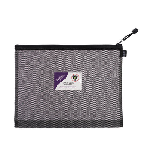 Snopake EVA Mesh Zippa-Bag High Capacity FC Black (Pack of 3) 15881
