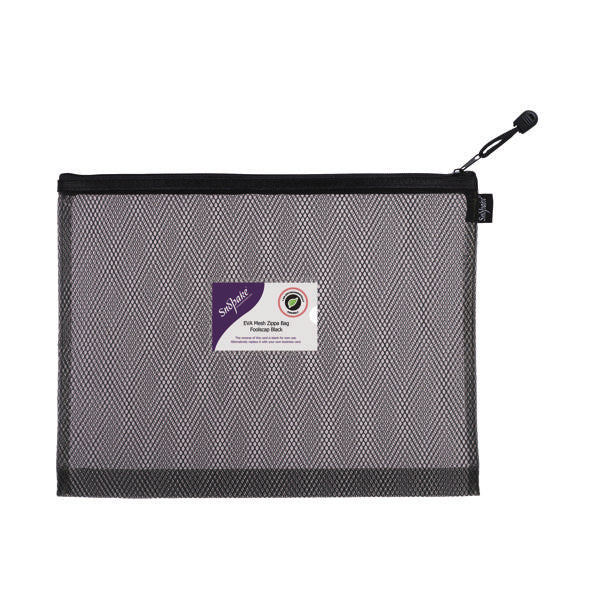 Snopake EVA Mesh Zippa-Bag High Capacity FC Black (Pack of 3) 15881