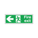 Safety Sign Fire Exit Running Man Arrow Left 150x450mm Self-Adhesive E97A/S