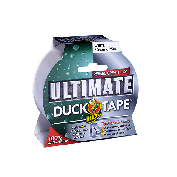 Ducktape Ultimate Heavy Duty Tape Fabric 50mmx25m White (Pack of 6) 232160