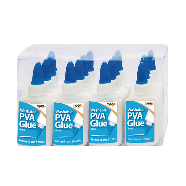 Tiger Washable PVA Glue 40ml (Pack of 16) 301559
