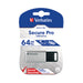 Verbatim Secure Pro USB 3.0 Flash Drive 64GB Silver/Black 98666