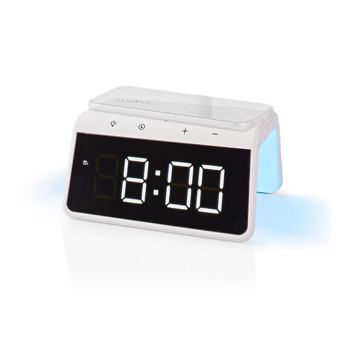 Alarm clock with wireless charging | Qi certified | 5 / 7.5 / 10 / 15 W | USB-A Male | Night Light | 2 Alarm Times | Snooze function