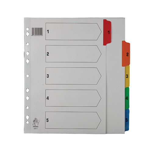 Multicoloured A4 1-5 Mylar Index WX01518