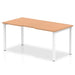 Evolve Plus 1600mm Single Starter Desk Oak Top White Frame BE110